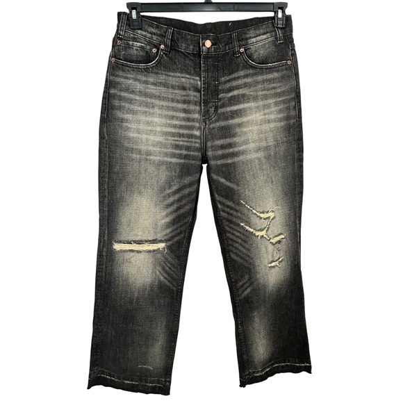 Bravest Studios Baggy Denim Jeans Black Distressed Wash Size 32 Streetwear - AC